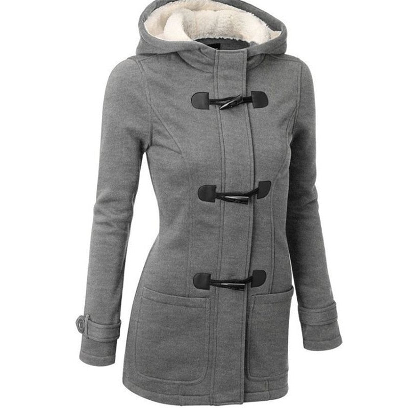 Casual Mantel  Mit Kapuze Lange Trenchcoat  Outwear tif-shop24.de