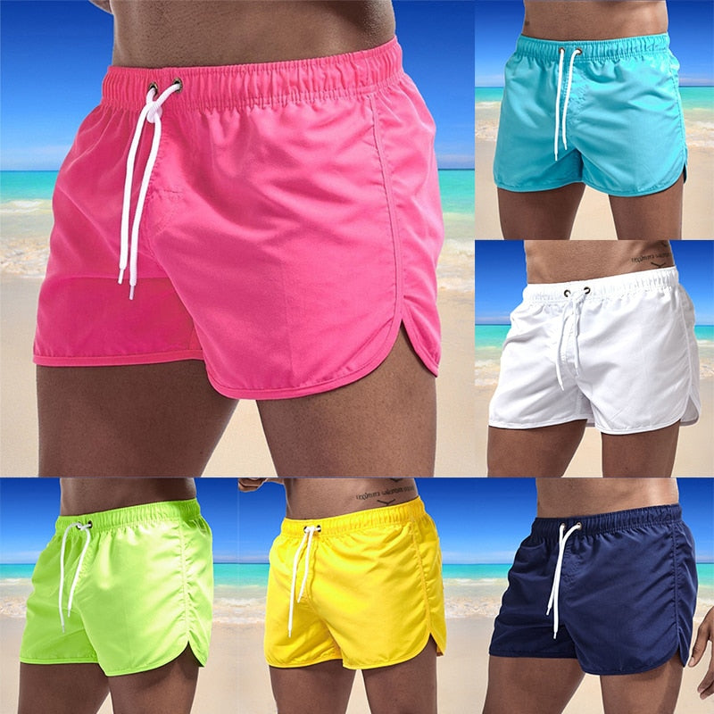 Einfarbig Sommer Schnell Trocknend Gedruckt  Schwimmen Strand Shorts Casual Fitness Shorts Bademode tif-shop24.de