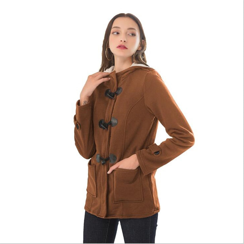 Casual Mantel  Mit Kapuze Lange Trenchcoat  Outwear tif-shop24.de