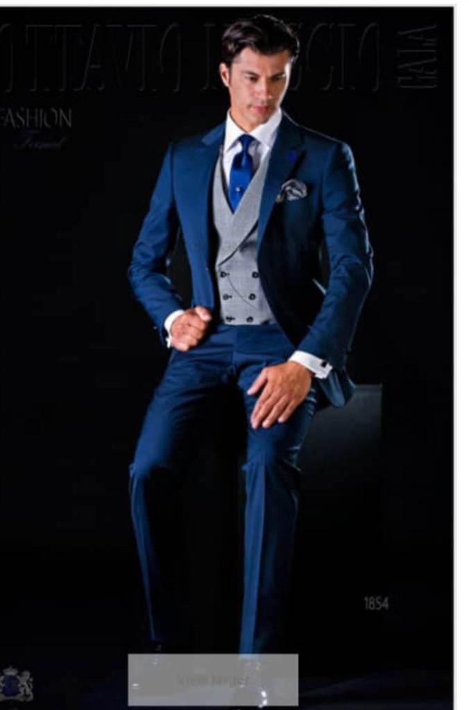 3 teiliger Anzug für Hochzeit Smoking Kerb Revers Jacke mit Hosen Weste tif-shop24.de