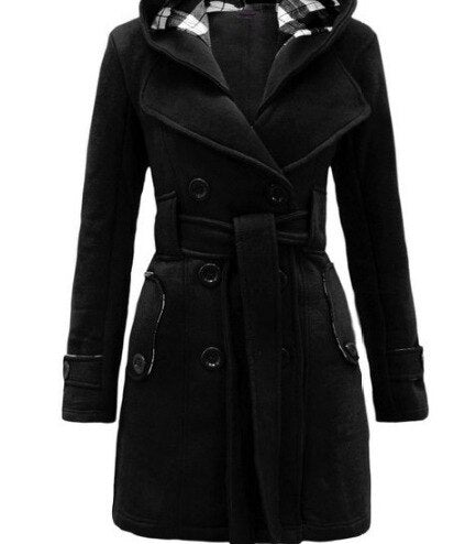 2022 Winter Vintage Dünne Mode Wolle Warme Fleece Jacke Mit Gürtel Zweireiher Feste Beiläufige Jacke Mantel tif-shop24.de