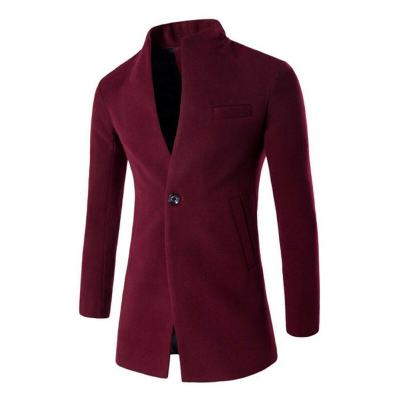 Plain One Button Pocket Coat Casual Outdoor Overcoat Warm Winter Solid Color Fashion V-Ausschnitt Tops für Mann Hot tif-shop24.de
