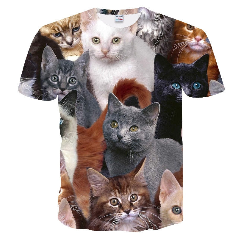 Katze druck 3D T-shirt casual kurzarm mode top tif-shop24.de