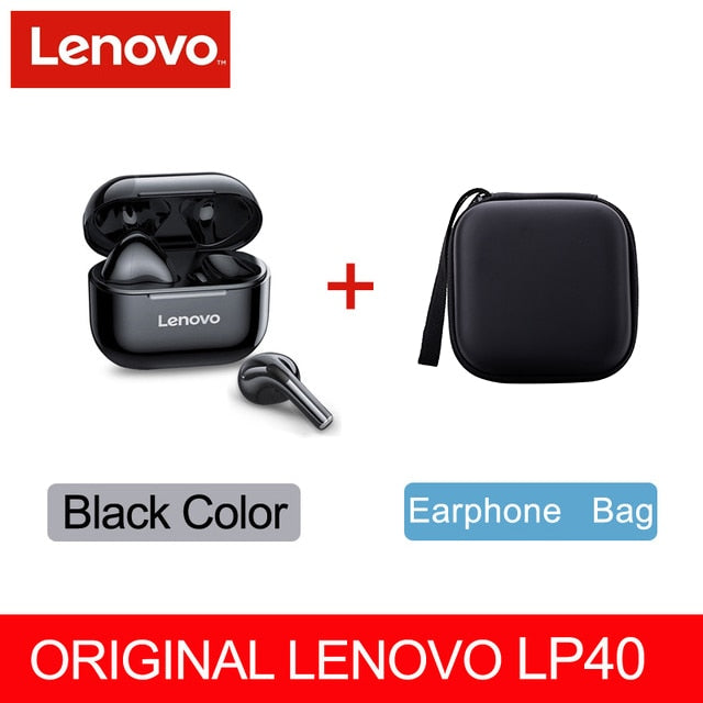 NEW Original Lenovo TWS Wireless Earphone Bluetooth 5.0 Dual Stereo MINI Reduction Bass Touch Control Long Standby 300mAH LP40