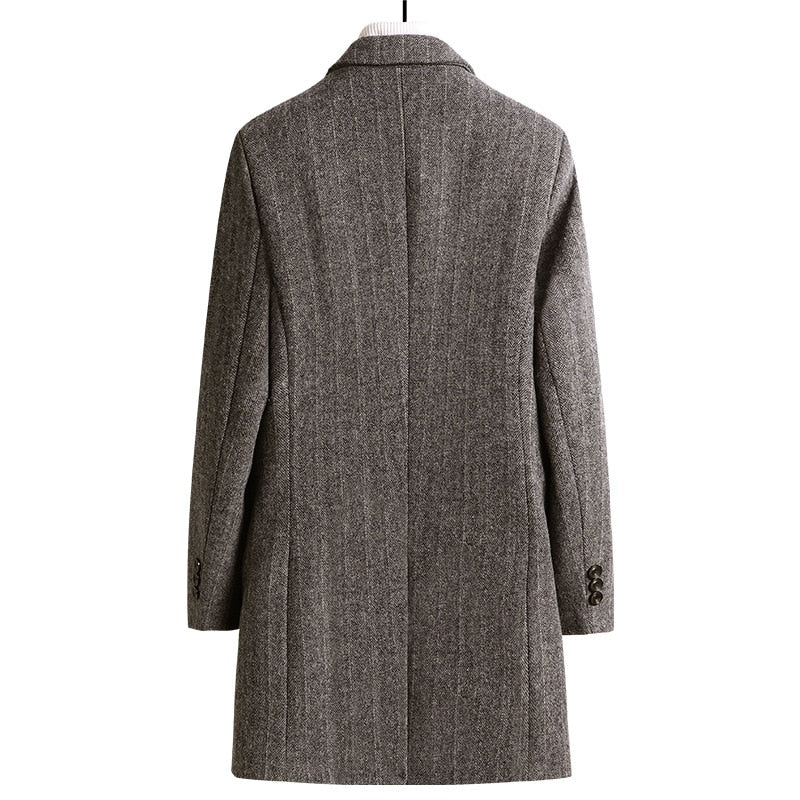 2022  80% Wolle Trenchcoat Mantel hochwertige Business Casual Jacken, Streifen Wollmantel tif-shop24.de