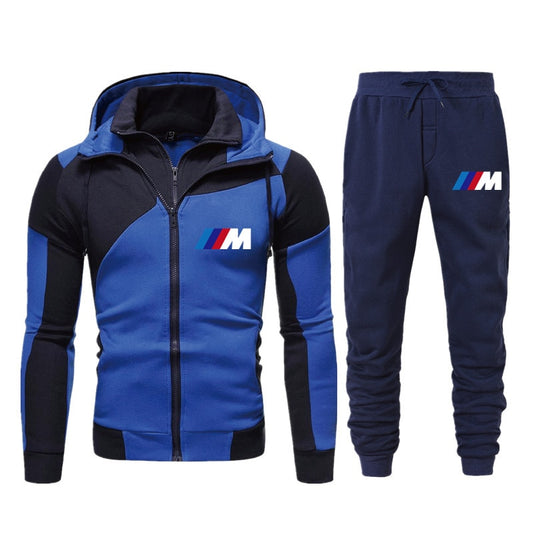 Neue Herren Herbst Winter BMW Drucksets Reißverschluss Hoodies Hose Zweiteiliger Freizeitanzug Herren Sportbekleidung Trainingsanzug