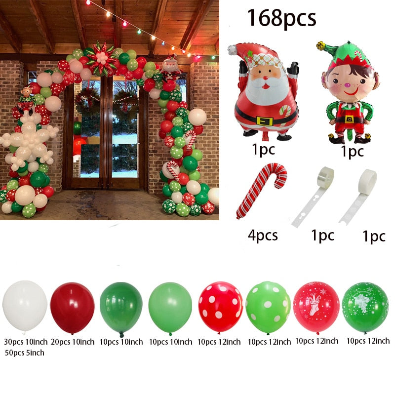 1Set Frohe Weihnachten Ballon Bogen Garland Kit Weihnachtsmann Neujahr Dekorationen