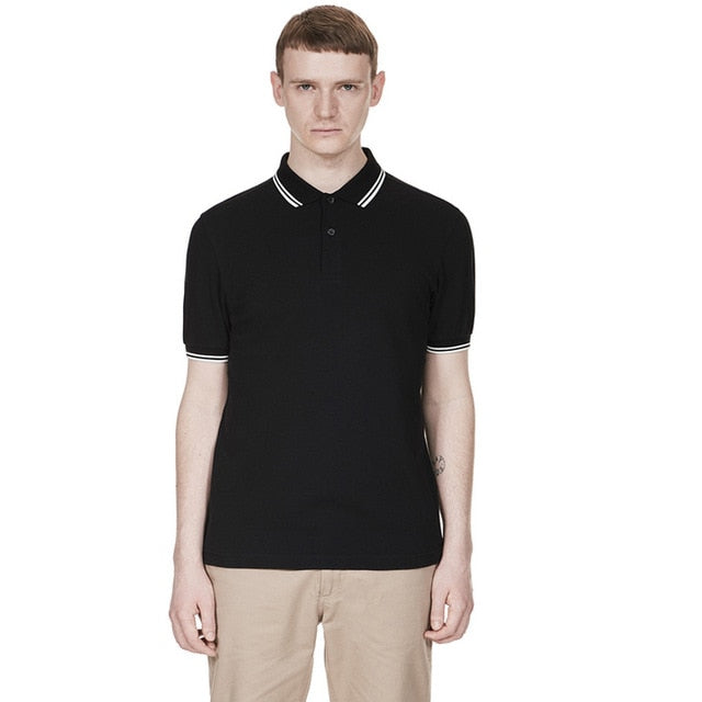 Hochwertiger britischer Weizen New Man Polo 100% Baumwolle FP-Stickerei POLO SHIRT aus reiner Baumwolle  Kurzarmhalbmond tif-shop24.de