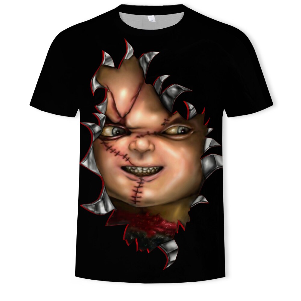 Sommer Neue Halloween GLÜCKLICH Grafik T-shirt 3D Druck T-shirt Mode Top Lose und Spaß Übergroßen T-shirt tif-shop24.de