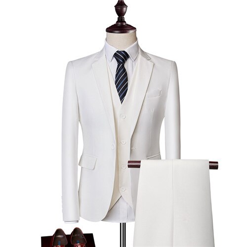 Luxus Herren Business Hochzeit 3-teiliges Set (Blazer + Hosen + Weste) Marke Herren Anzug 11 Farboptionen Herren Abendanzüge Plus Size S-6XL tif-shop24.de