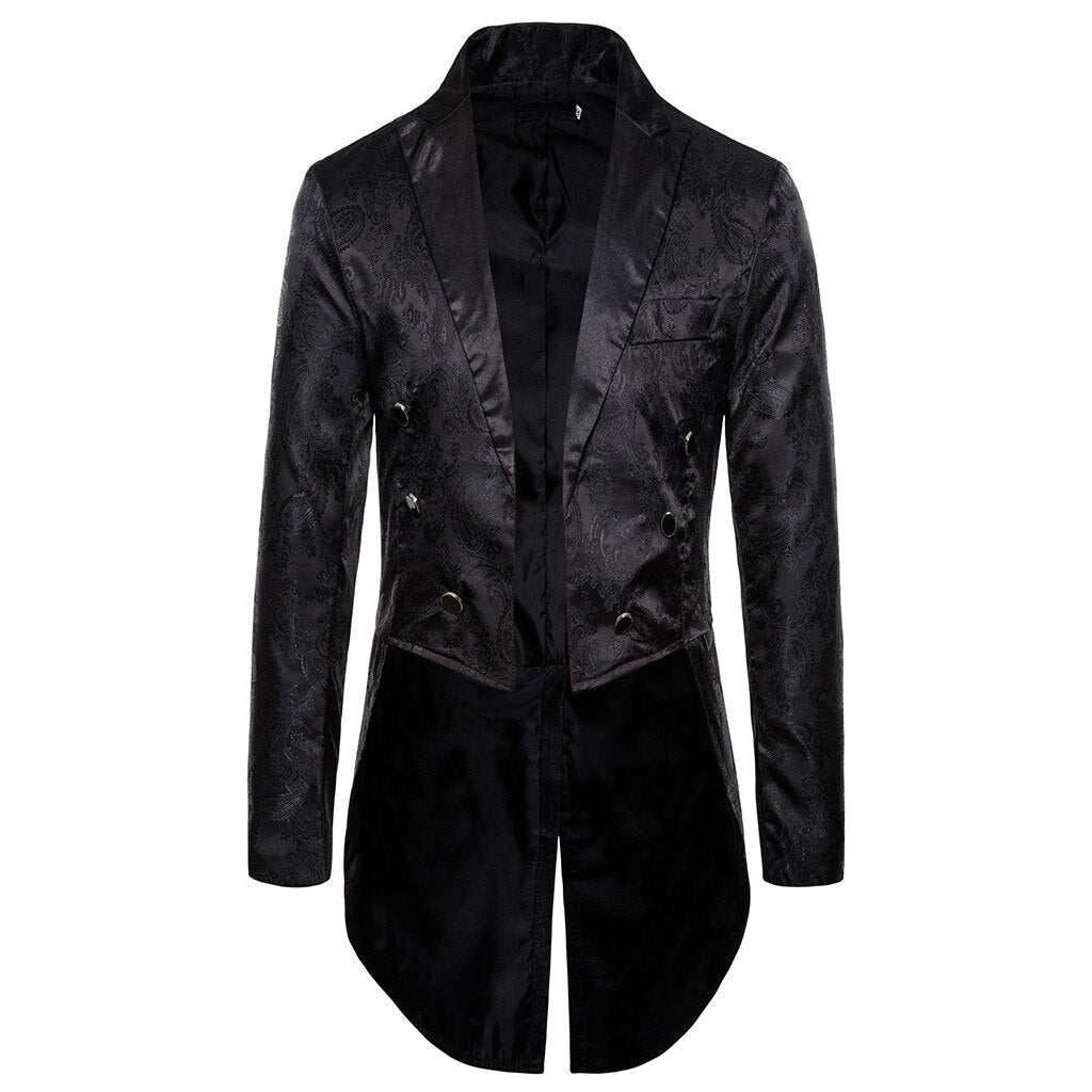 Charm Herren Frack Lange Jacke Goth Steampunk Fit Anzug Strickjacke Mantel Cosplay Praty Single Breasted Swallow Uniform Outwear # g3