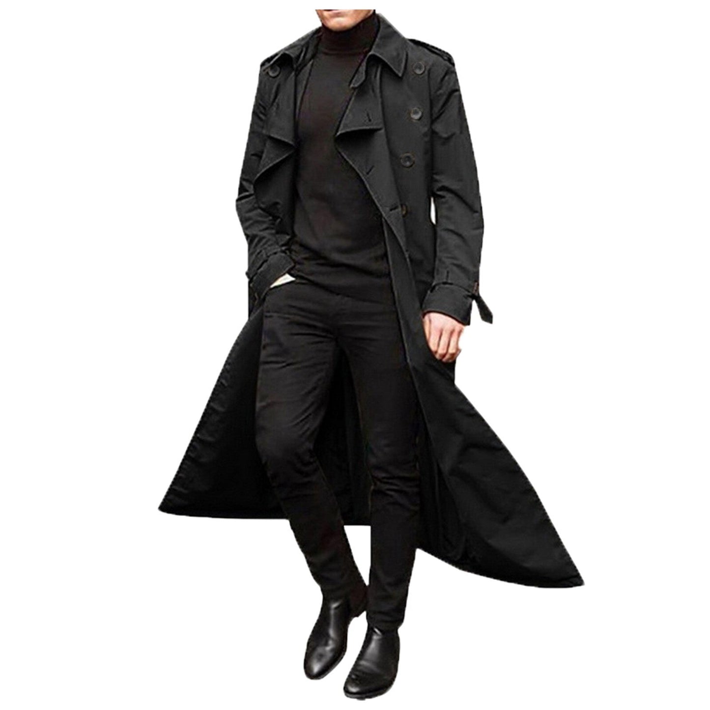 2022 Herbst Winter Trenchcoats Dünne Lange Jacke Modeboutique Feste Trenchcoat Plus Size tif-shop24.de