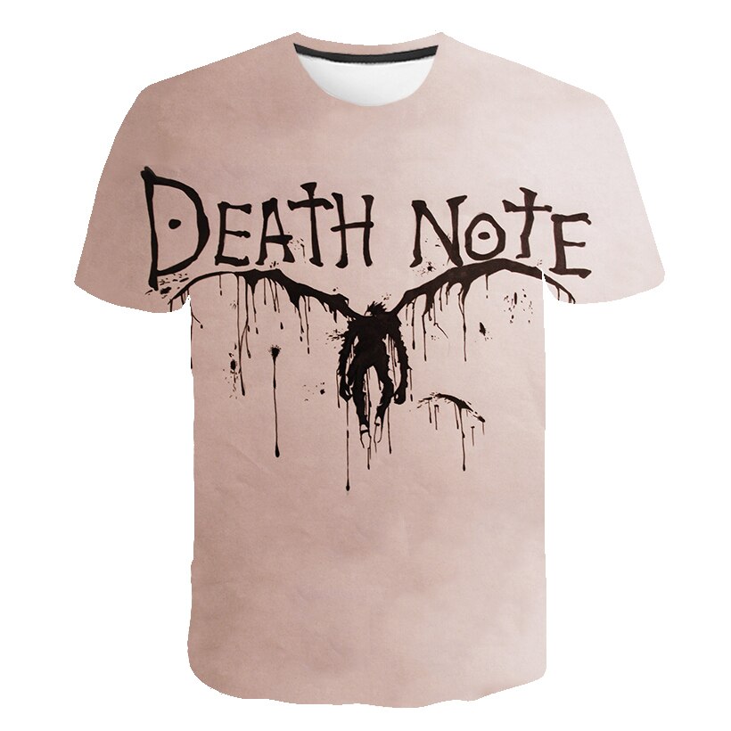 Death Note 3D Gedruckt T-shirt Anime Harajuku Streetwear  Mode Oansatz Kurzarm Übergroßen T-shirt Hip Hop tif-shop24.de