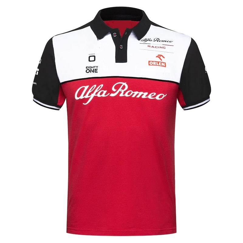 Alfa Romeo Racing ORLEN F1 Team Formula One Race Kurzarm-Herren Shirt Outdoor Extremsport Offroad Enthusiasten Polo tif-shop24.de
