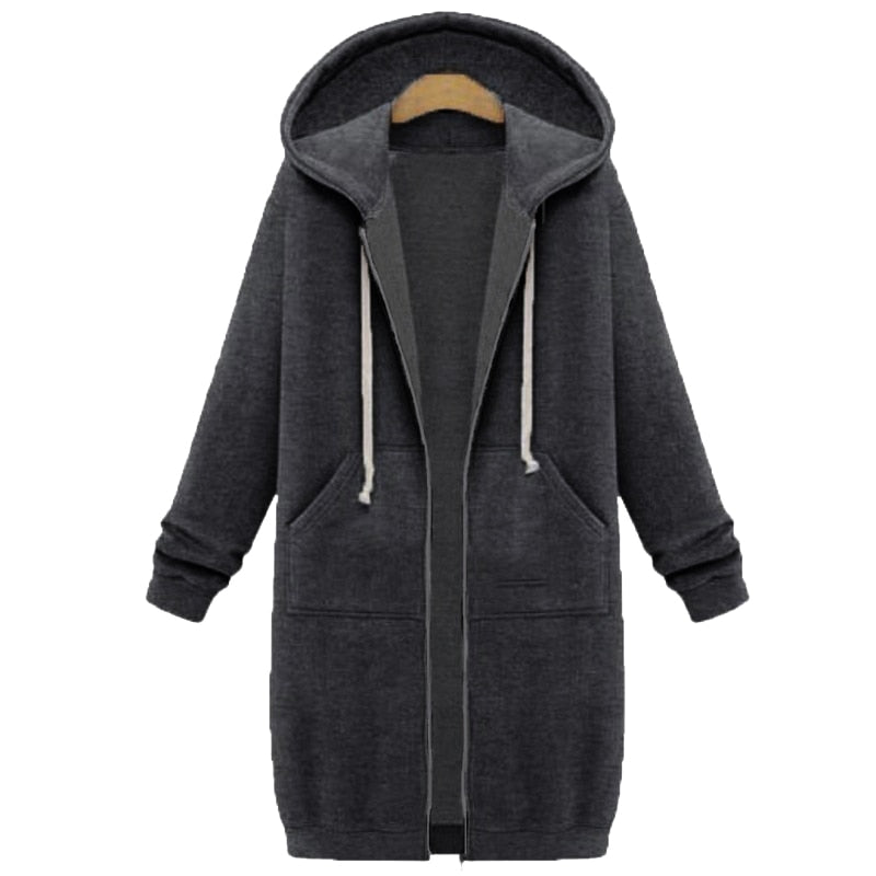 Winter Übergroße Pullover Lange Hoodies Sweatshirt Lange Sleeve Zipper Oberbekleidung Taschen tif-shop24.de