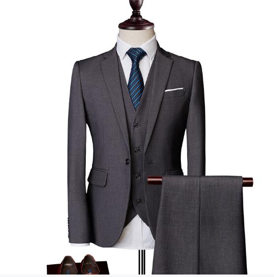 Luxus Herren Business Hochzeit 3-teiliges Set (Blazer + Hosen + Weste) Marke Herren Anzug 11 Farboptionen Herren Abendanzüge Plus Size S-6XL tif-shop24.de