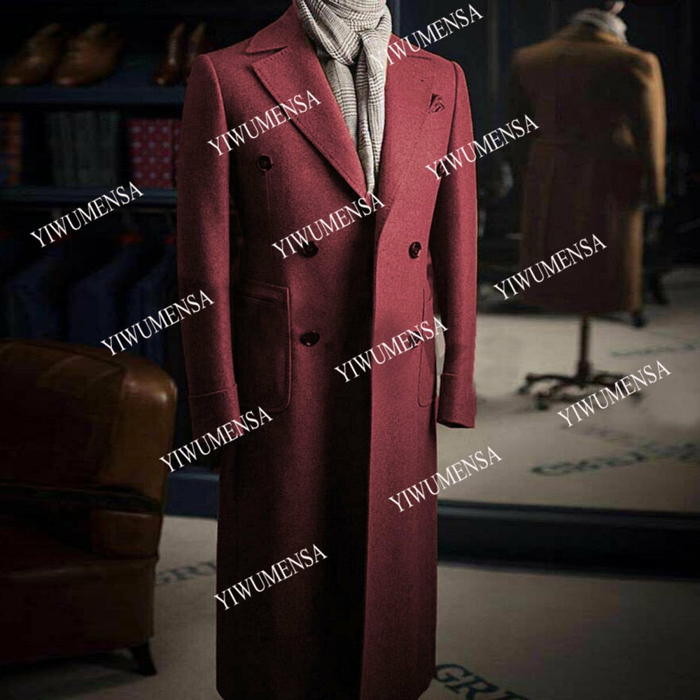 Winter Mantel Tweed Wollmischung Zweireihiger England Stil Gabardina tif-shop24.de