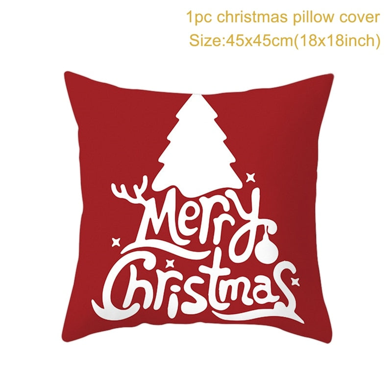 Christmas Cushion Cover Merry Christmas Decor For Home Santa Claus Christmas Ornament Xmas Gift Navidad 2022 Happy New Year 2023