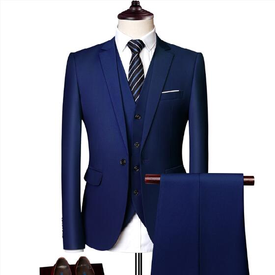 Luxus Herren Business Hochzeit 3-teiliges Set (Blazer + Hosen + Weste) Marke Herren Anzug 11 Farboptionen Herren Abendanzüge Plus Size S-6XL tif-shop24.de