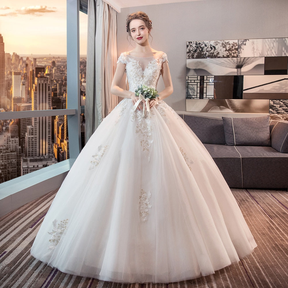 2022 Neu Eingetroffen Off Shoulder Wedding Dress Bride Version Court Princess Show Thin Simple Large tif-shop24.de