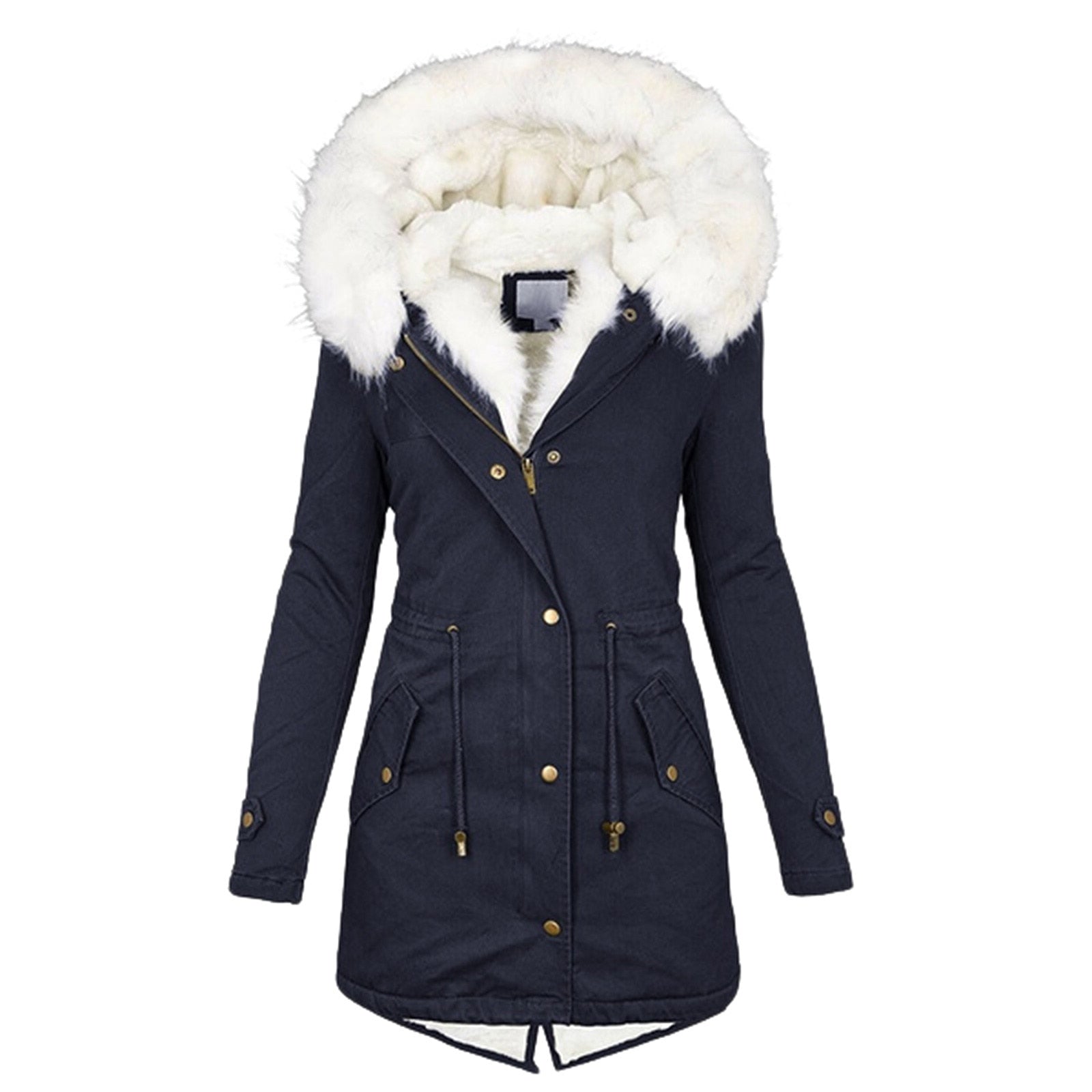 Neue Winter Damen Jacke mittellang verdicken Plus Size 5XL Outwear Kapuze Wattemantel schlanke Parka Baumwolle gepolsterte Jacke Mantel tif-shop24.de