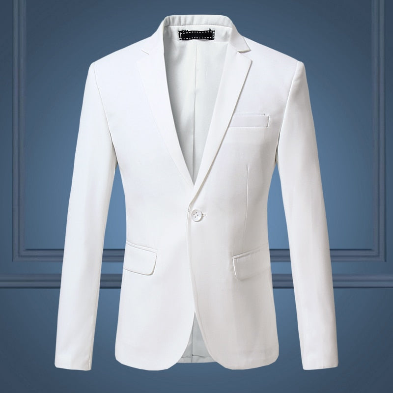 Hochwertiger Gentleman Herren Schlanker lässiger weißer Anzug, große Marken Herrengeschäft Lässiger Fluss reiner Farbblazer Herren tif-shop24.de