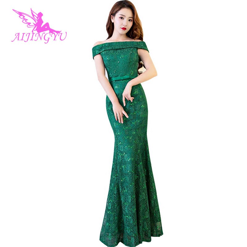 AIJINGYU 2021  grünes Abendkleid Partykleid Frauen sexy elegante formelle besondere Anlass Kleid Mode Abschlussball Kleid FS345 tif-shop24.de