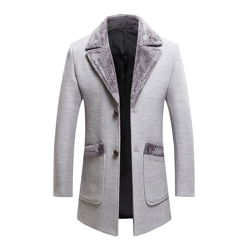 Winter High-end-Boutique Verdickt Warme Casual Business Woolen Lange Mäntel tif-shop24.de