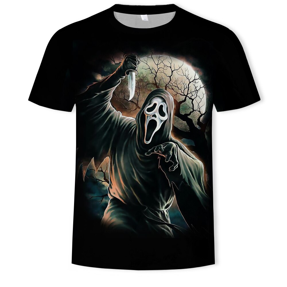 Sommer Neue Halloween GLÜCKLICH Grafik T-shirt 3D Druck T-shirt Mode Top Lose und Spaß Übergroßen T-shirt tif-shop24.de