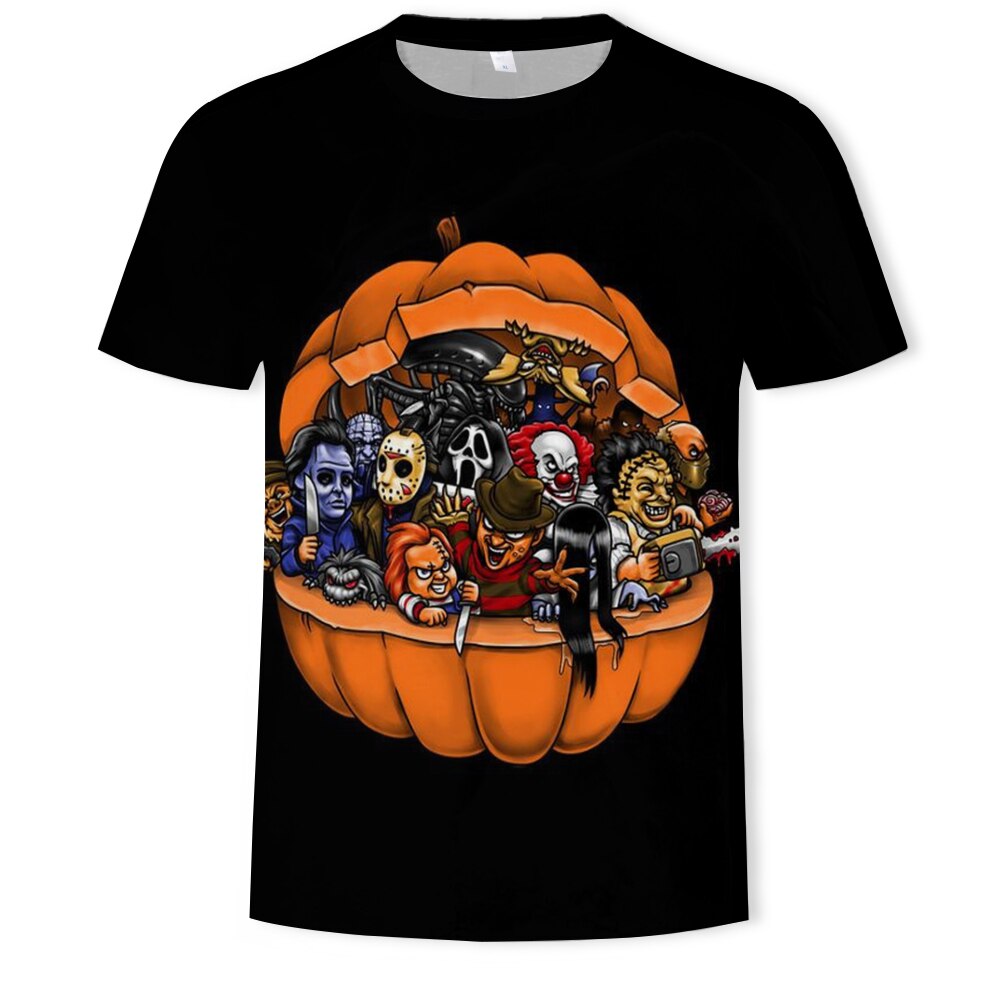 Sommer Neue Halloween GLÜCKLICH Grafik T-shirt 3D Druck T-shirt Mode Top Lose und Spaß Übergroßen T-shirt tif-shop24.de