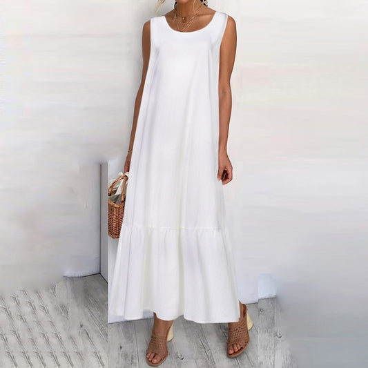 Celmia 2021 Maxi lange Kleid Mode Frauen Sommer  Baumwolle Rüschen Casual Lose ärmellose Party Vestidos Mujer Plus Größe