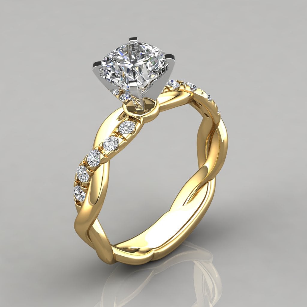 DIWENFU 14 K Rose Gold Weiß 1 Carat FL Diamant Ring Silber 925 Schmuck Edelstein 14 K Gold schmuck Diamant Ring Box tif-shop24.de