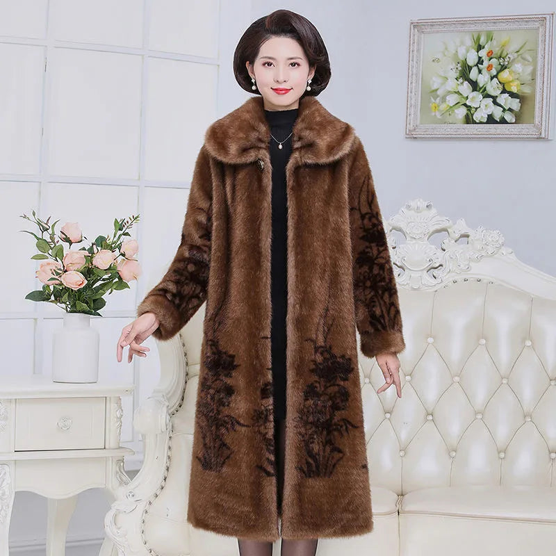 Coat Manteau Hiver Mink Fur Coat Winter Loose Size 5XL Long Faux Fur Warm