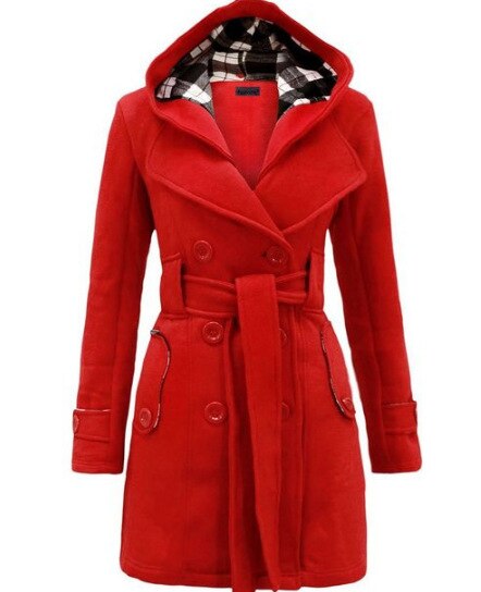 2022 Winter Vintage Dünne Mode Wolle Warme Fleece Jacke Mit Gürtel Zweireiher Feste Beiläufige Jacke Mantel tif-shop24.de