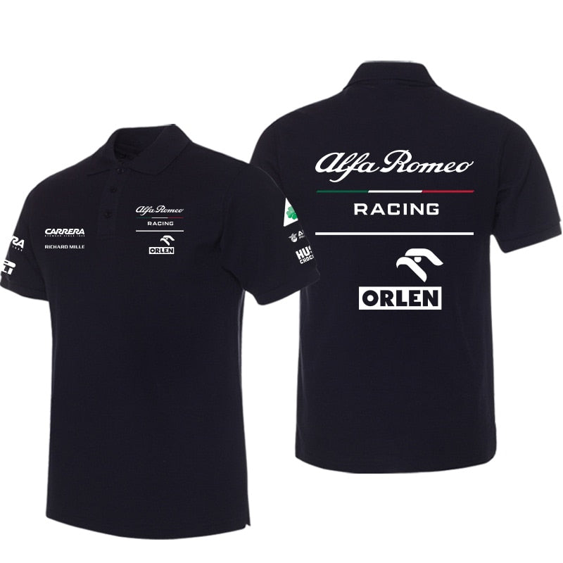 Alfa Romeo Racing ORLEN F1 Team Formula One Race Kurzarm-Herren Shirt Outdoor Extremsport Offroad Enthusiasten Polo tif-shop24.de