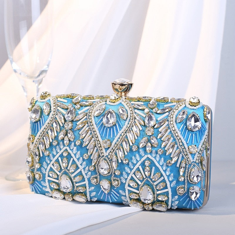 Luxus Diamant Strass Kupplung Taschen Exquisite Perlen Kette Handtaschen Hochzeit Geldbörse Shouler Tasche tif-shop24.de