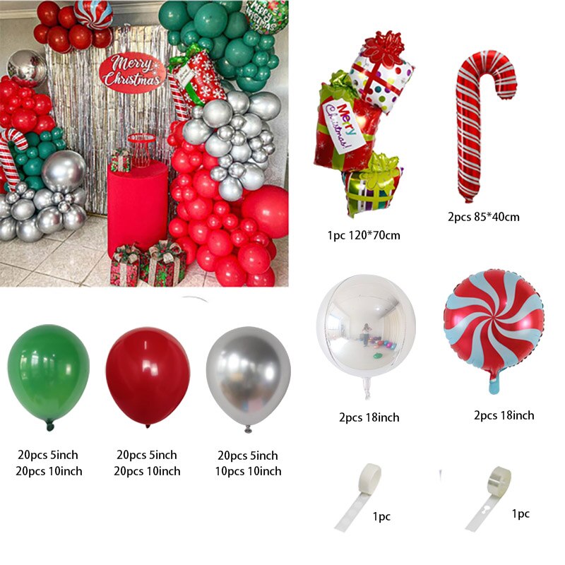 1Set Frohe Weihnachten Ballon Bogen Garland Kit Weihnachtsmann Neujahr Dekorationen