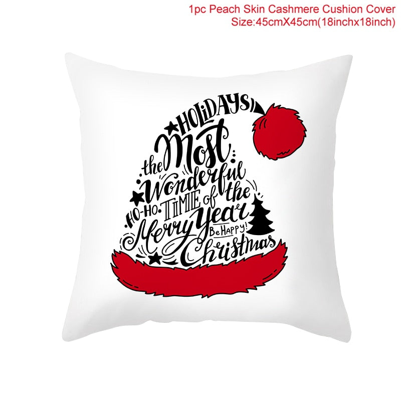 Frohe Weihnachten Kissenbezug Ornamente Weihnachtsdekoration für Zuhause Cristmas Decor Noel Navidad Neujahrsgeschenk 2023