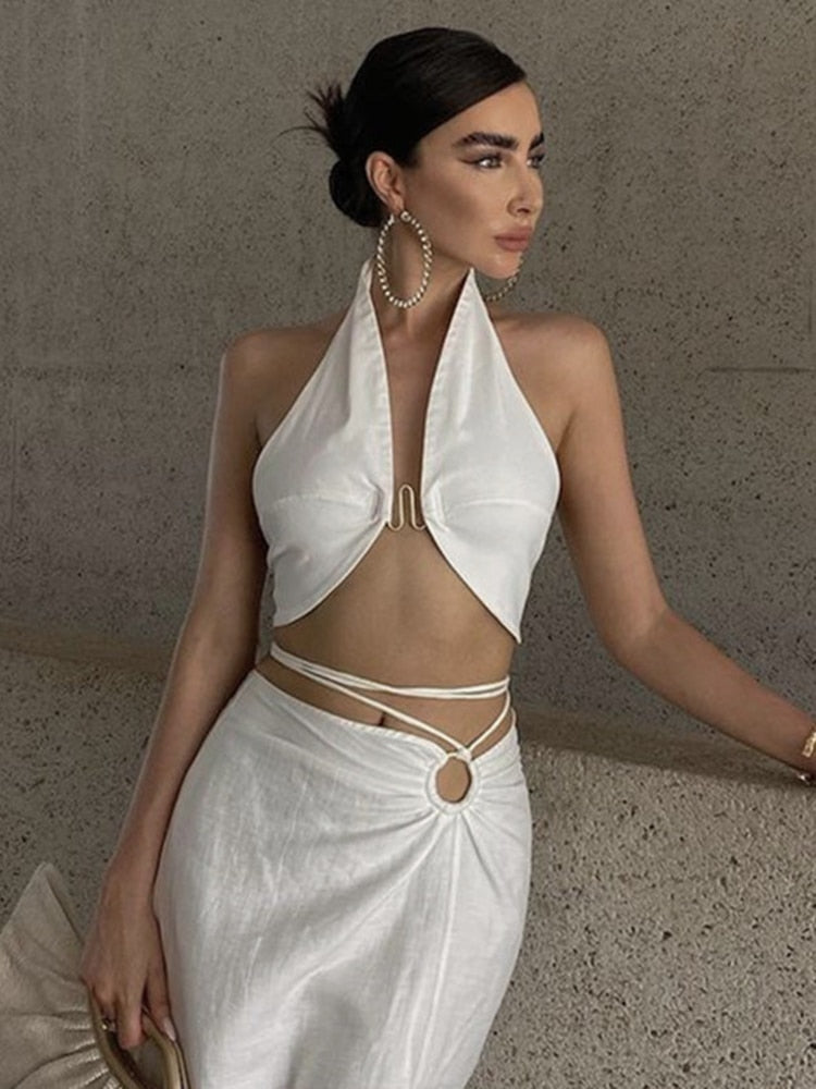 Kryptographische Halter Sexy Backless Wrap Crop Top Frauen Sommer Ärmellose Elegante Dünne Tops Gestellte Nacht Club Party Kleidung tif-shop24.de