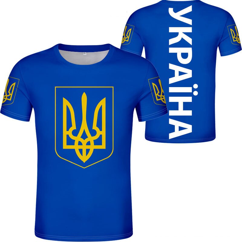 Neues Ukraine-T-Shirt 3D-Druck Kurzarm Ukrainische Flagge tif-shop24.de