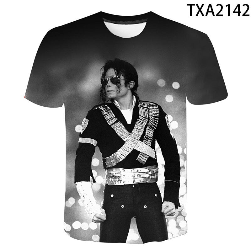 2022 klassische Michael Jackson Men'S 3d Gedruckt T-Shirt Unisex Hip Hop Streetwear Sommer Casual Top Pop Musik König Muster tif-shop24.de