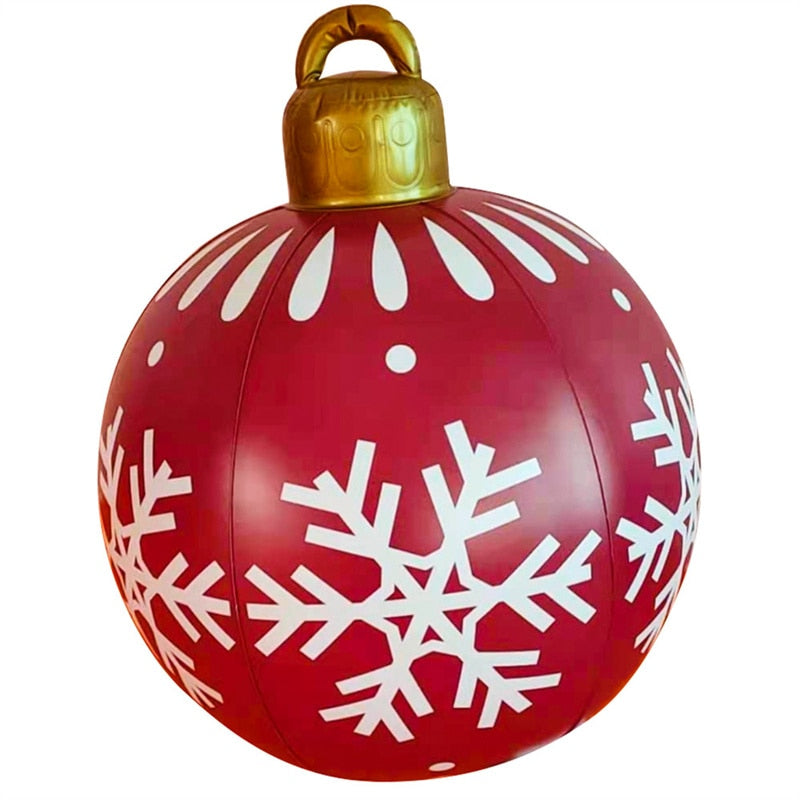 60 CM Outdoor Weihnachten Aufblasbare Verzierte Kugel PVC Riesige Frohe Weihnachtskugeln Weihnachtsbaum Dekor Weihnachtsdekoration 2023