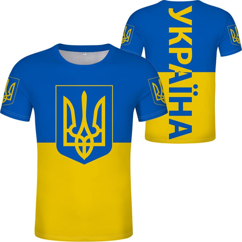 Neues Ukraine-T-Shirt 3D-Druck Kurzarm Ukrainische Flagge tif-shop24.de