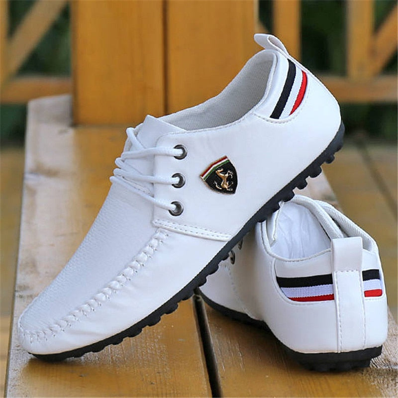 2022 Feste Farbe  Schuhe Neue Leder Atmungsaktiv Peas Schuhe Britischen Casual Turnschuhe tif-shop24.de