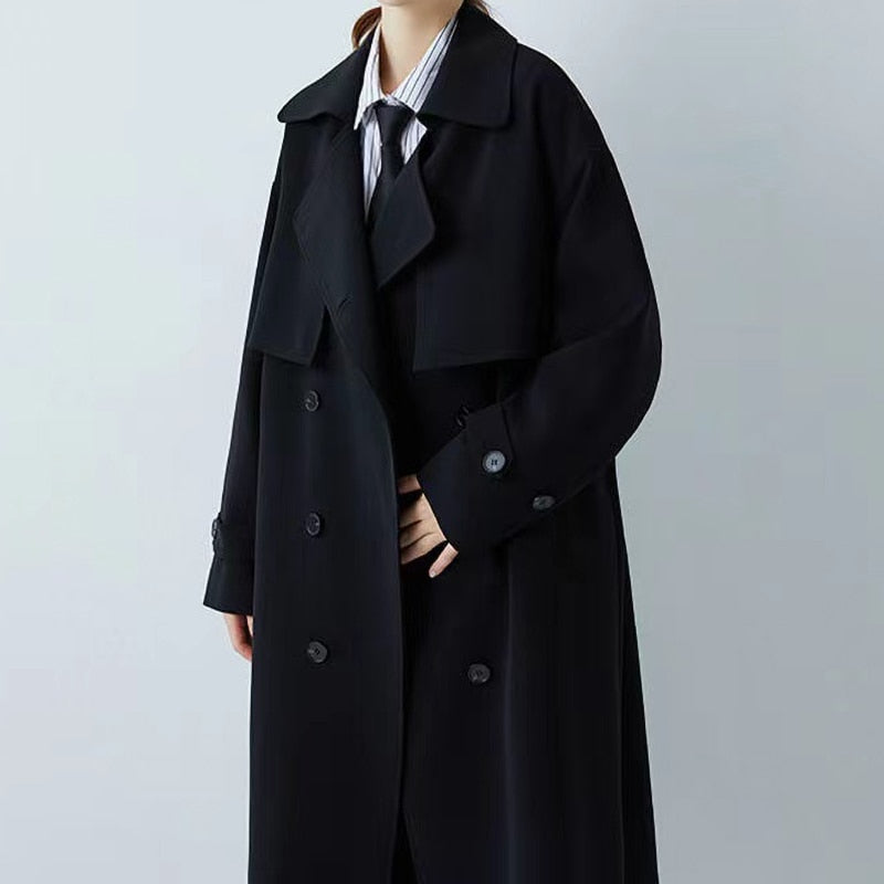 2022  Langer Trenchcoat Streetwear Mantel Elegante Outwear tif-shop24.de