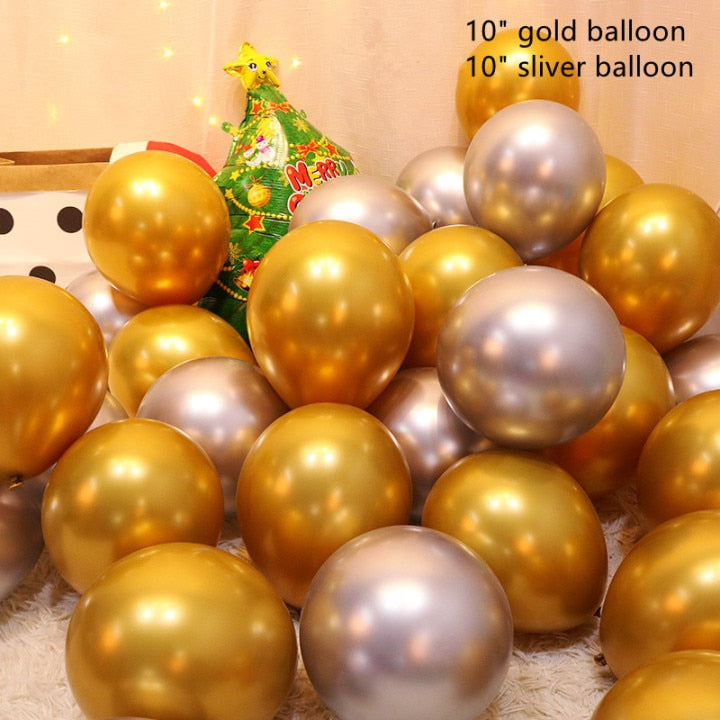 30 stücke Weihnachten Latex Ballon Goldene Grüne Luftballons Konfetti Luft Weihnachtsbaum Geburtstagsfeier Dekoration Hochzeit