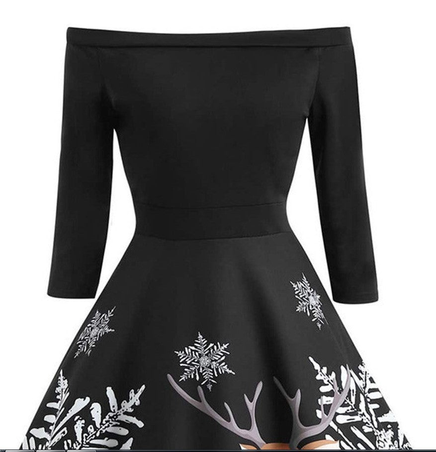 Weihnachtspositionierung, die ein großes Swing-Kleid in Linie druckt tif shop 24.de