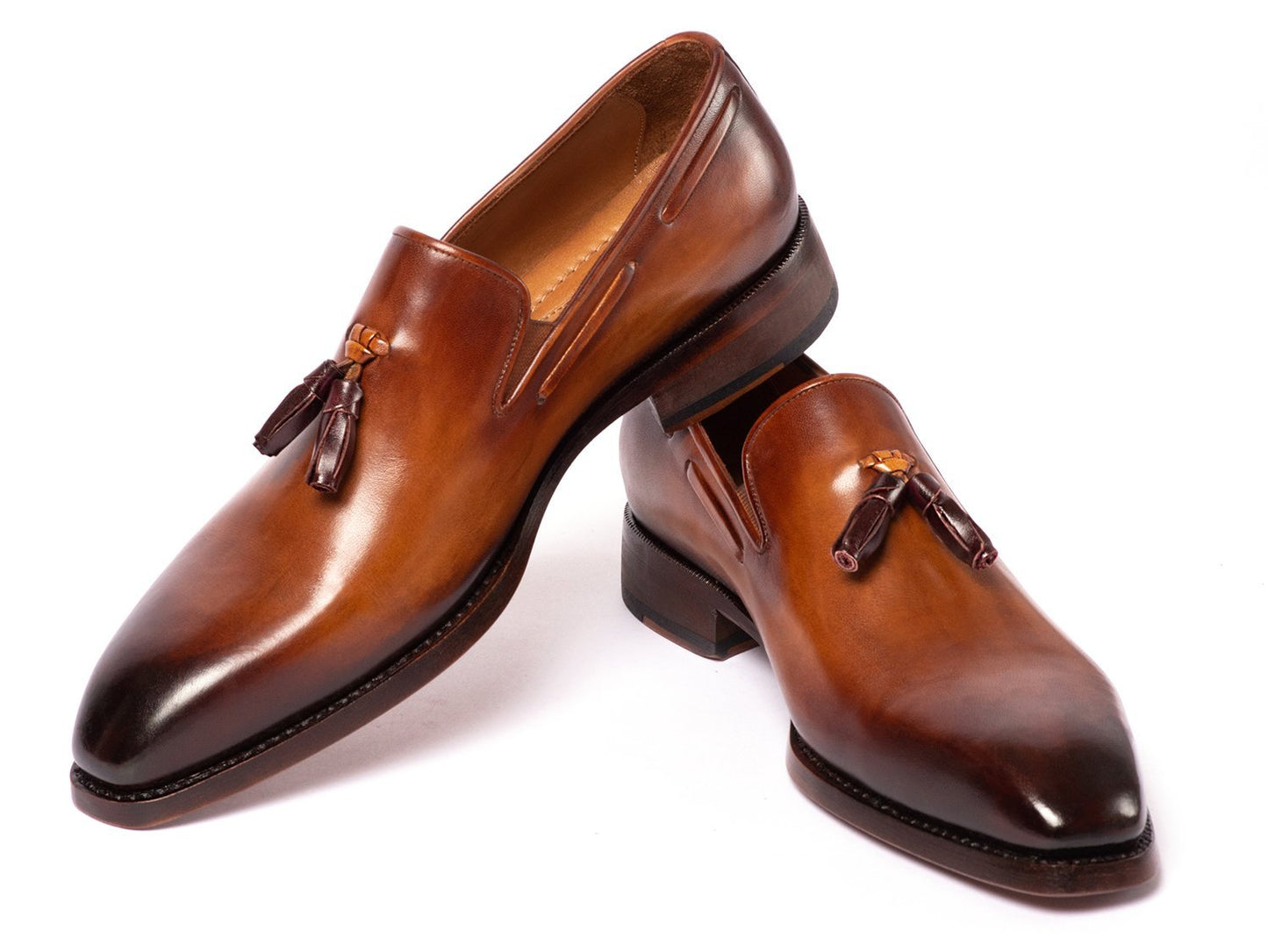 Handgemachte Schuhe aus den USA Paul Parkman Brown Goodyear Welted Tassel Loafers tif shop 24.de