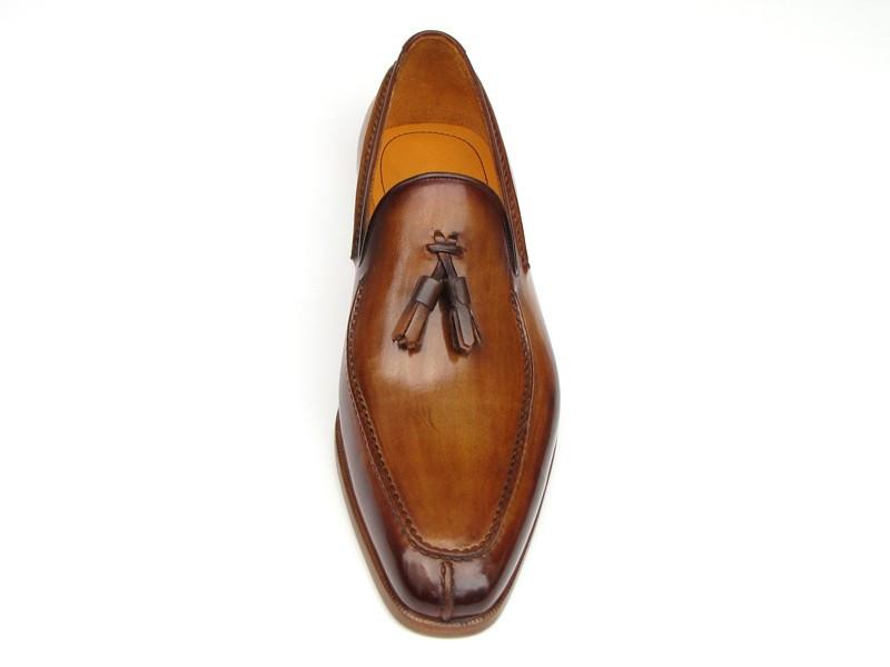 Handgemachte Schuhe aus den Paul Parkman Herren Quaste Loafer Kamel & Braun handbemalt tif shop 24.de
