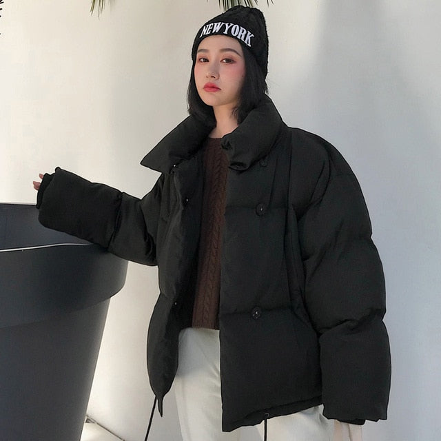 Koreanischer Stil Winterjacke Stand Kragen